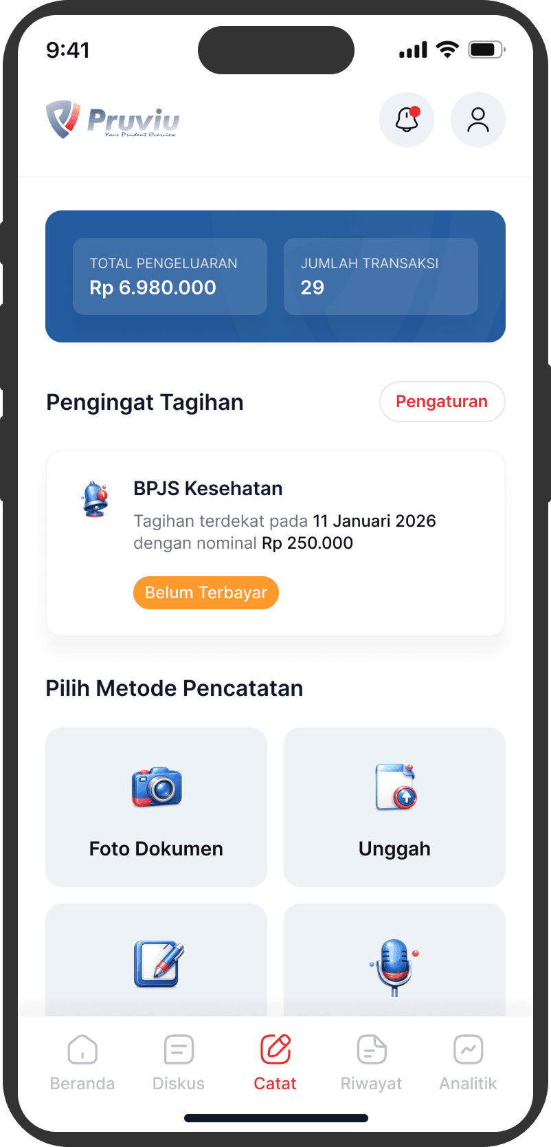 Pruviu Mobile Pencatatan